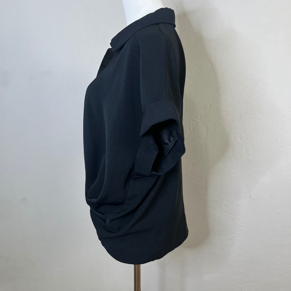 Hudson Jeans Black Collection Twisted Knot Front Button Down Collar‎ Shirt Large - Picture 2 of 9